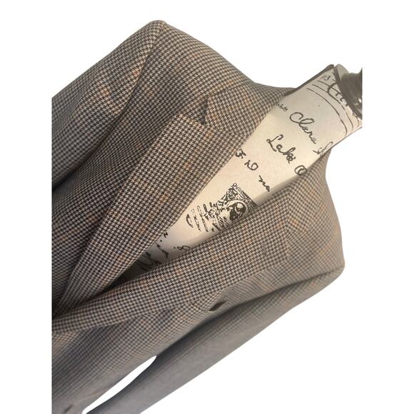 VTG 90’s EDUARD PELGER HOUNDSTOOTH BLAZER VIRGIN WOOL SZ XL LEATHER BUTTONSONS - Picture 12 of 16